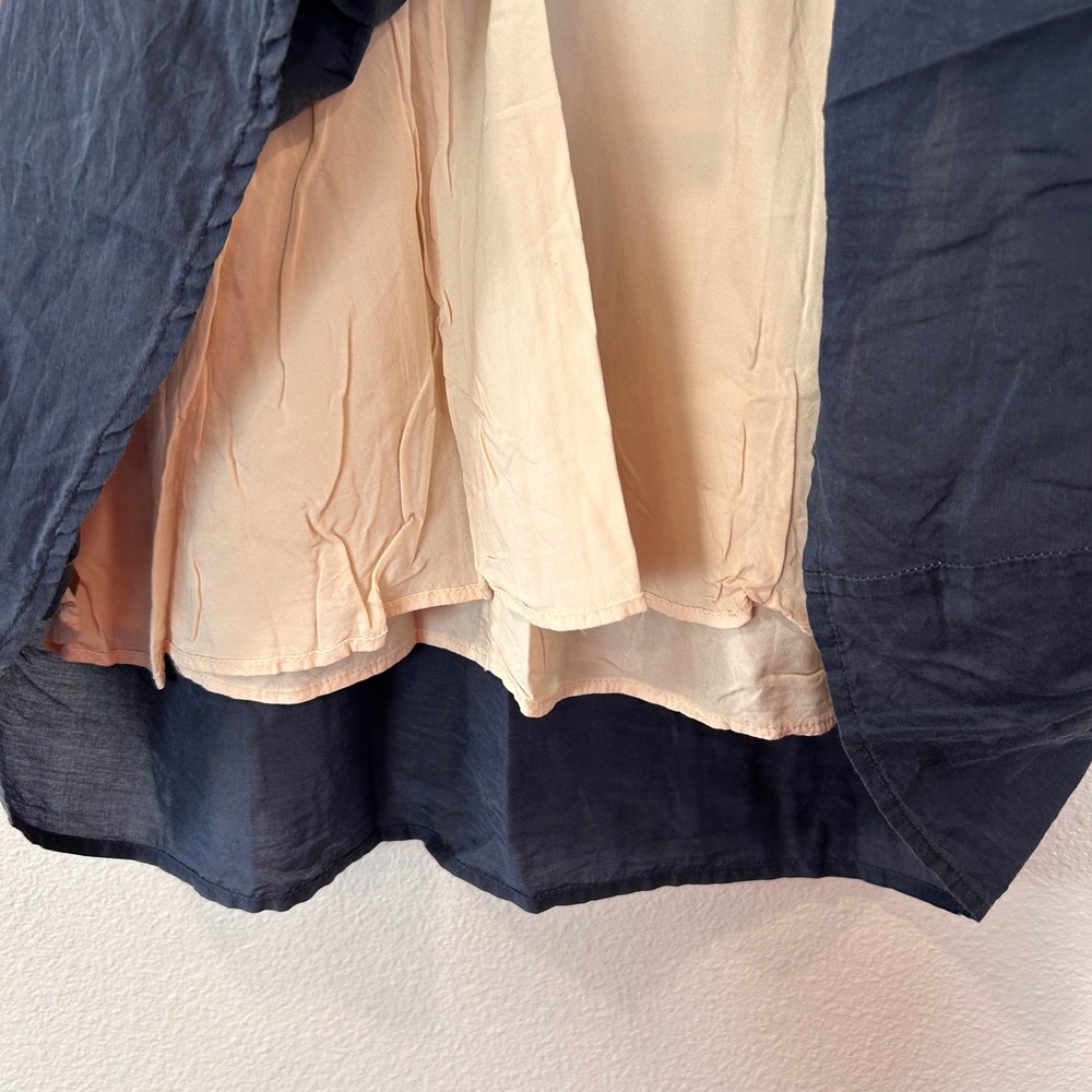 Jaeger Colorblock Silk Blend Dress Modern Navy Orange Cream Women's Size 8 - Picture 7 of 12